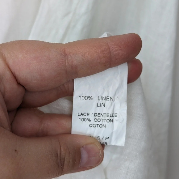 Bellambra Italian 100% Linen White Lace Detail Sleeveless Blouse Women Small - Picture 6 of 11